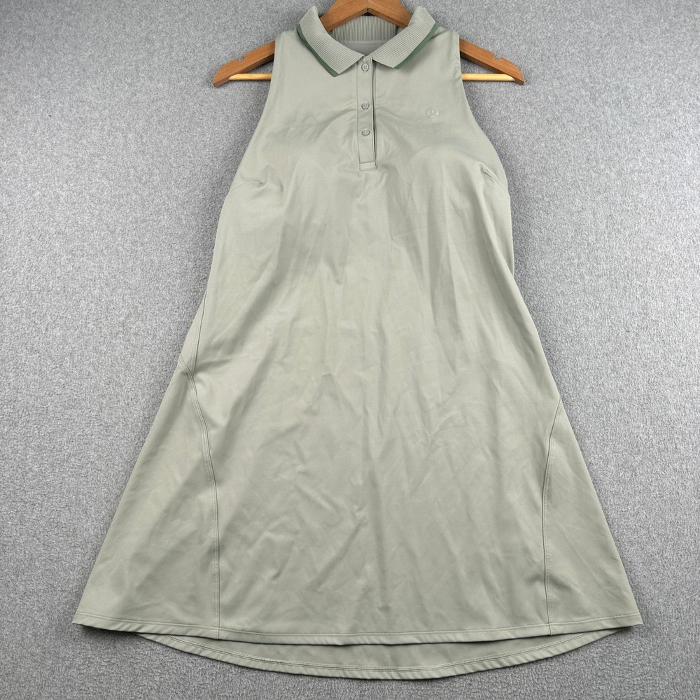 Lululemon Dress Womens 10 Sleeveless Polo Sage Green Athletic Golf Tennis